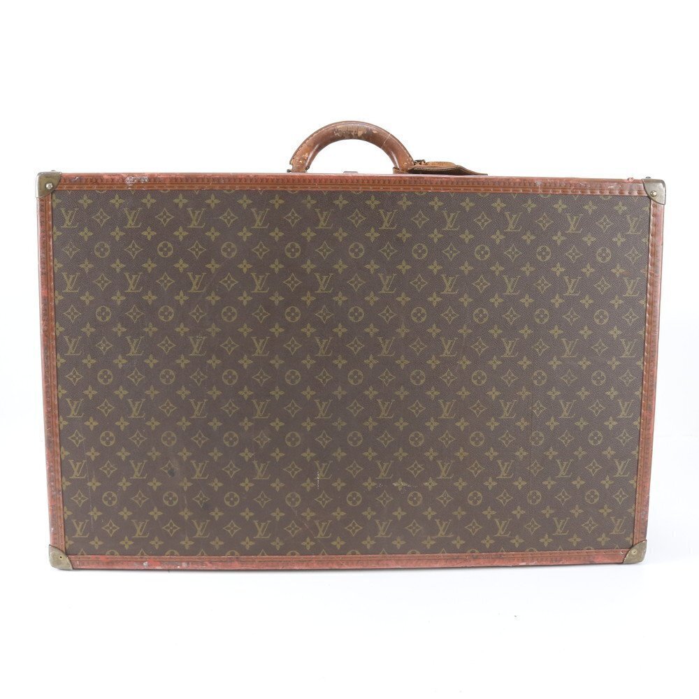 Louis Vuitton Monogram Alzer Leather Trunk Hard Case Bag SuitCase Luggage